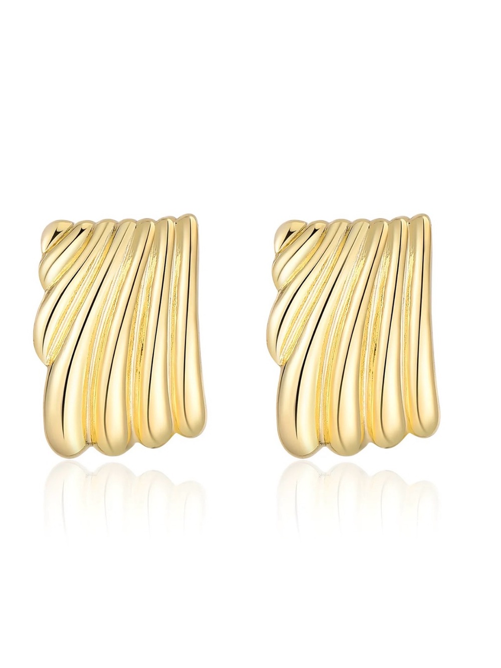 CHUNKY GEOMETRIC BOW STUD EARRINGS